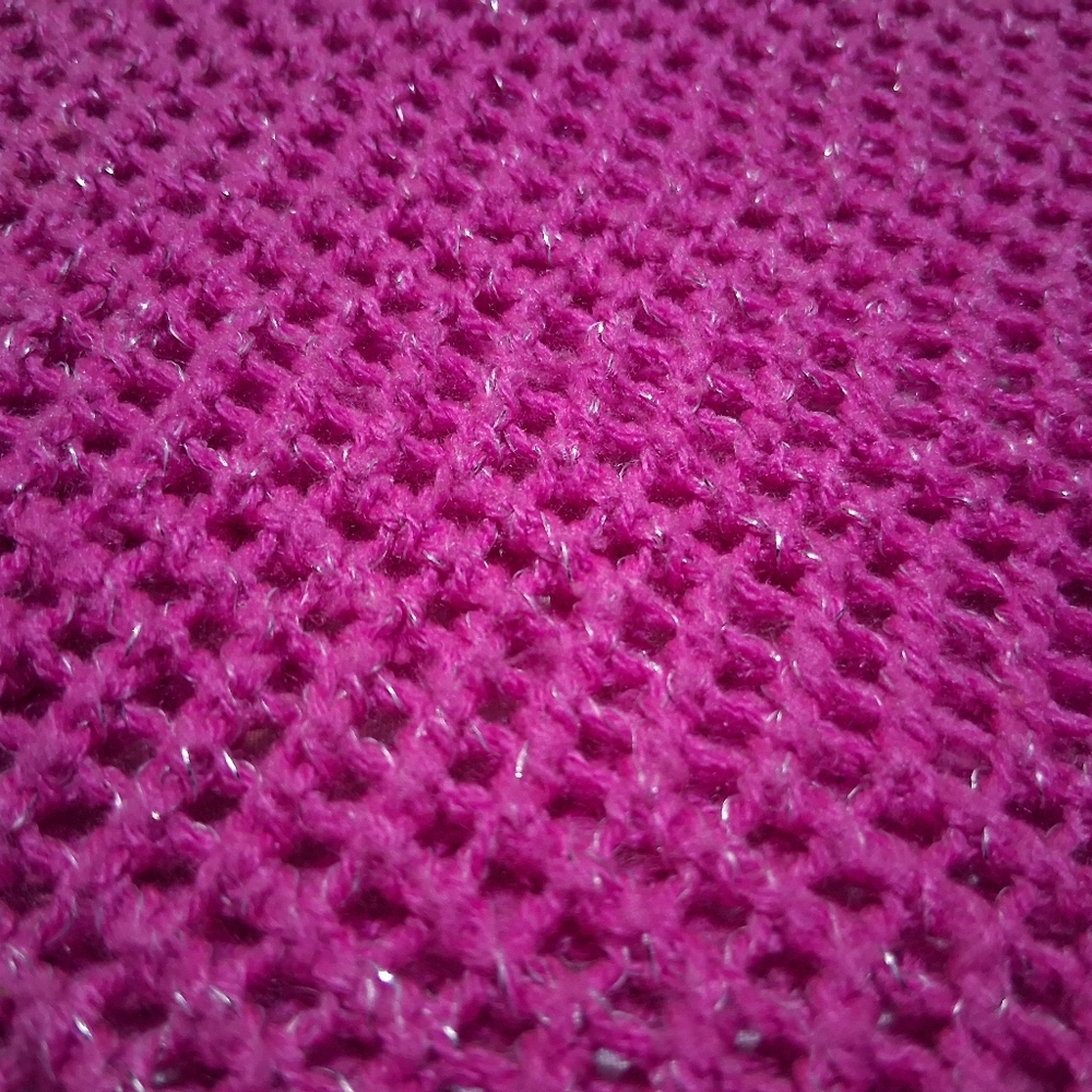 Hot Pink Crochet Glitter Fringe Poncho Shrug - Mermaidcore Festival Boho Mesh - Picture 2 of 8